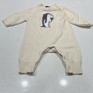 Baby Gap Cream One Piece with Penguin Design, 0-3 months